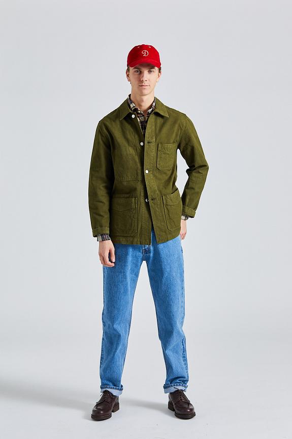 Drakes Duck Cotton Canvas Chore Olive-3